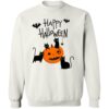 Happy Halloween Kitties Sweatshirt White