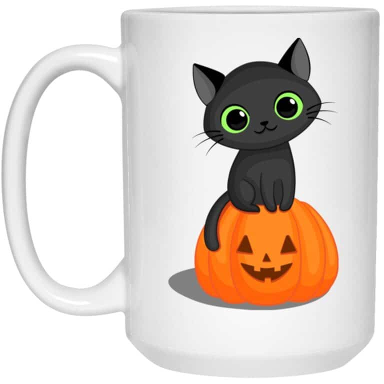 Precious Halloween Pumpkin Kitty 15oz Mug