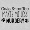 Cats & Coffee Make Me Feel Less Murdery Standard Tee Heather Grey - Image 2