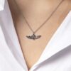 Cat Paw Angel Wing Charm Necklace 18- 20" Adjustable Chain - Image 2
