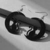Kitties Sitting On The Midnight Moons Dangle Earring- Gifts for Cat Mom, Black Cat Dangle Earring, Cat Lover Earrings - Image 3