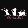 Purrfect Start - Kitties & Butterflies Standard Tee Black With Pink - Image 2