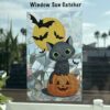 Halloween Pumpkin Cat Window Cling ☀️ Sun Catcher- Non-Adhesive Vinyl Window Clings, Decorative Decals for Glass Windows & Doors, Reusable
