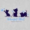 Purrfect Start - Kitties & Butterflies Standard Tee Heather Grey - Image 2
