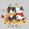 Love Fall Cats Standard Tee Grey - Image 2