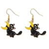 I Love My Kitty to The Moon & Back Dangle Earrings- Gifts for Cat Mom, Black Cat Dangle Earring, Cat Lover Earrings - Image 2