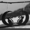 Kitties Sitting On The Midnight Moons Dangle Earring- Gifts for Cat Mom, Black Cat Dangle Earring, Cat Lover Earrings - Image 2