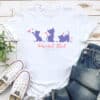 Purrfect Start - Kitties & Butterflies Standard Tee White With Purple