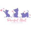 Purrfect Start - Kitties & Butterflies Standard Tee White With Purple - Image 2