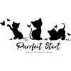 Purrfect Start - Kitties & Butterflies Standard Tee White With Black - Image 2