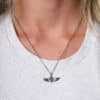 Cat Paw Angel Wing Charm Necklace 18- 20" Adjustable Chain - Image 3