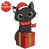 Cutest Christmas Kitty Car Magnet - Great for Kitchen Fridge, Home Decor