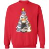 Christmas Kitty Tree Sweatshirt Red