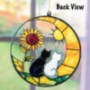 Two Cats on Crescent Moon Suncatcher– Handcrafted Acrylic Window Ornament- Helps Feed Hungry Shelter Cats in Need - Image 4