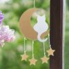 Cat on Moon & Star Metal Chime -Home or Garden Decor - Donates 3 Meals to Hungry Shelter Cats in Need