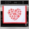 Mother's Day Paws of Love: Heart-Shaped Paw Print Towel 27.5" x 19.5", Donates 3 Meals to Shelter Cats