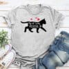My Cat is My Valentine Walking Pretty Standard Tee Heather Grey