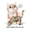 Never Gonna Give You Up- Kitties at Play ! Standard Tee White - Image 2
