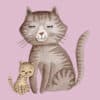 Mommy Cat & Kitty Standard Tee Light Pink - Image 2
