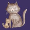 Mommy Cat & Kitty Standard Tee Purple - Image 2