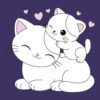 Kitty Loves Mom Cat Standard Tee Purple - Image 2