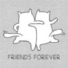 Best Friends Forever Cats Dancing Kitties Standard Tee Heather Grey - Image 2