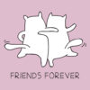 Best Friends Forever Cats Dancing Kitties Standard Tee Light Pink - Image 2