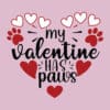 My Valentine Has Paws with Hearts Standard Tee Light Pink - Image 2