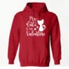 My Cat is My Valentine Sitting Pretty Hoodie Red
