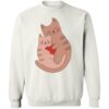 Snuggle Cats Hearts Sweatshirt White
