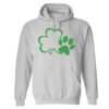 Paw &  Shamrock St. Paddys Day Hoodie Heather Grey