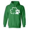 Paw &  Shamrock St. Paddys Day Hoodie Green