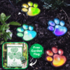 FREE Lucky Cat Shamrock Paws - St. Patrick's Day Garden Flag with Purchase of Path to the Rainbow Bridge Cat Paws Memorial Color-Changing Solar Garden Lights