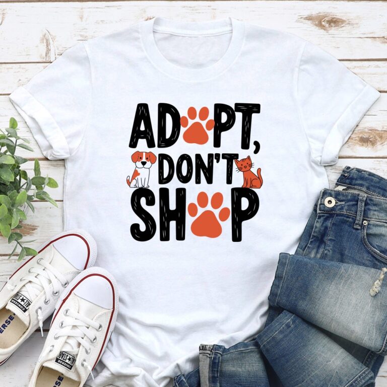 Adopt Don’t Shop Paws Standard Tee White