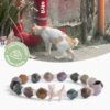 Special Offer STRĀ Cat Beaded Bracelet- Green Brown Glass Bead- Donates 10 Meals to Help Feed Hungry Stray Cats