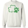 Paw &  Shamrock St. Paddys Day Sweatshirt White