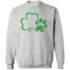 Paw &  Shamrock St. Paddys Day Sweatshirt Heather Grey