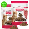Buy 2 and SAVE 12% - iHeartCats Nutrition Boost Beef Food Topper –Tasty Freeze Dried Beef with Probiotics, Collagen, Salmon Oil, Blueberries & Carrots