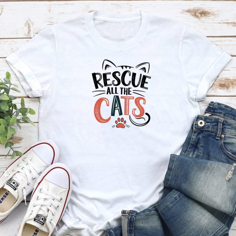 Rescue All The Cats Standard Tee White