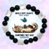 "Angel’s Don’t Have Wings Sometimes They Have Whiskers" - Pearlized Kitten Beaded White & Black Bracelet