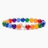 STRĀ Cat Beaded Bracelet- Rainbow Bridge Natural Stone Rainbow Bracelet- Donates 10 Meals to Help Feed Hungry Stray Cats