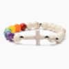 STRĀ Cat Beaded Bracelet- Rainbow Bridge Cross Howlite Stone & Rainbow Beaded Bracelet- Donates 10 Meals to Help Feed Hungry Stray Cats - Image 2