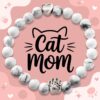 "Cat Mom" Howlite Beaded  Bracelet: Helps Feed Hungry Shelter Cats In Need ❤️
