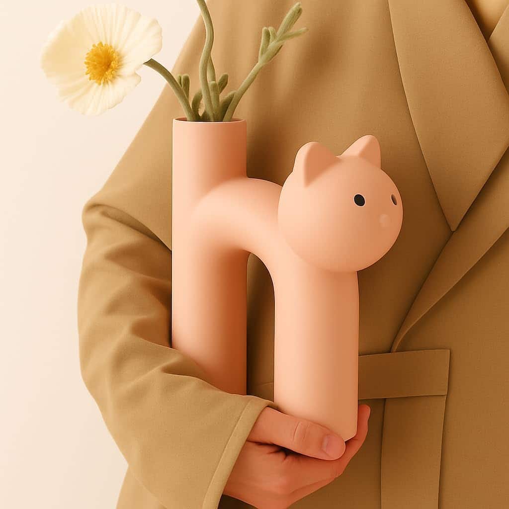 Cute Cat Vase for Flowers