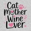 Cat Mother; Wine Lover Sweatshirt Heather Grey - Image 2