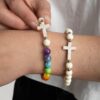 STRĀ Cat Beaded Bracelet- Rainbow Bridge Howilte & Crystal Stone- Donates 10 Meals to Help Feed Hungry Stray Cats - Image 5