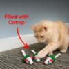 Set of 3 Catnip-Filled Plush Mice – Green & White Cat Toys