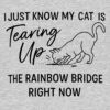 I Just Know My Cat Is Tearing Up The Rainbow Bridge Right Now Standard Tee Heather Grey - Image 2