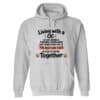 Living With A Cat Hoodie Heather Grey