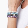 STRĀ Cat Beaded Bracelet- Silver- White Tiffany Blue Beaded Bracelet- Donates 10 Meals to Help Feed Hungry Stray Cats - Image 2